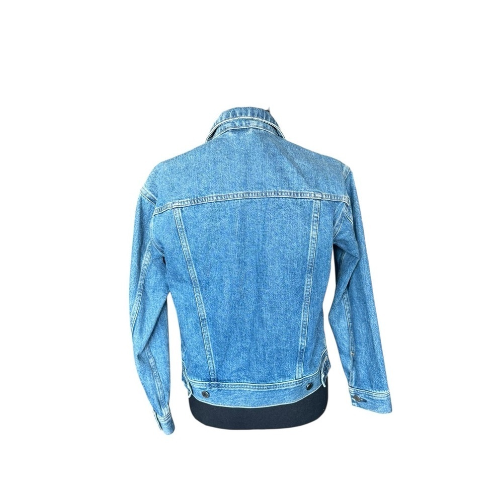 Everlane XXS Blue Denim Jacket Classic Trucker Western Jean Coat T16 - Picture 2 of 8